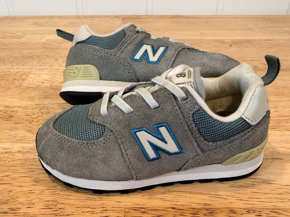 New Balance 574 Classic Grey and Blue Toddler Sneakers Size 9